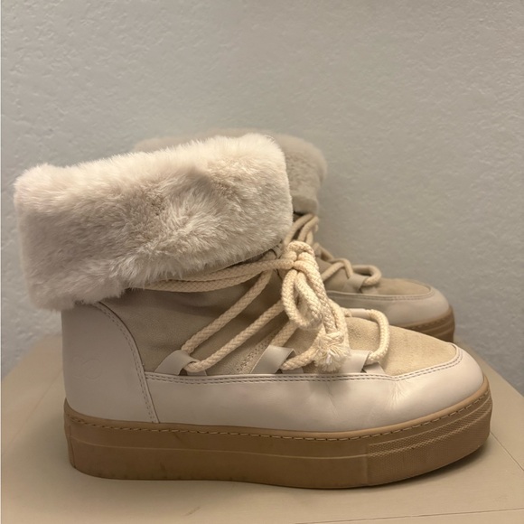 CALIA Women's Hailey Boots Furry Nordic Platform Ankle Moon Boots - Picture 4 of 14